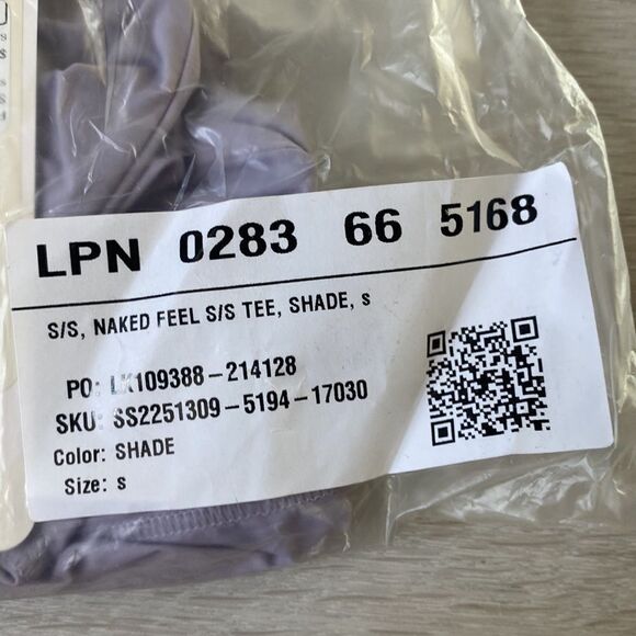Fabletics Naked Feel Fine Touch Short Sleeve Tee Shade (Lt Purple)S NWT in packg - Picture 4 of 4